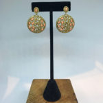 Sorrelli Gold Coral and Crystal Earrings