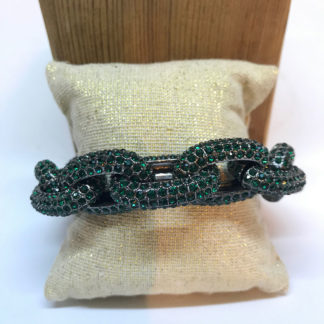 Green crystal chainlink bracelet