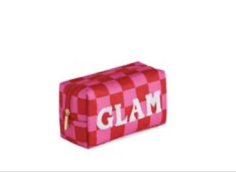 CARA CHECKERED "GLAM" ZIP POUCH