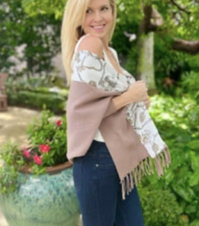 COZY SWEATER WRAP/WHITE STIRRUP
