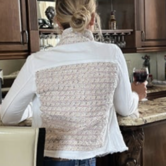 THE WHITE DENIM JACKET Tweed Light Pink